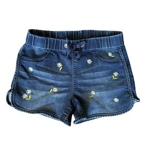 Member's Mark 10/12 Girls knit denim floral embroidered stretch shorts
